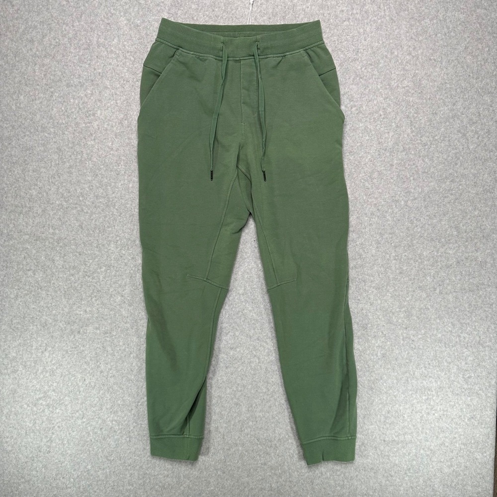 Lululemon City Sweat Joggers Mens Medium Green French Terry Tapered Pants